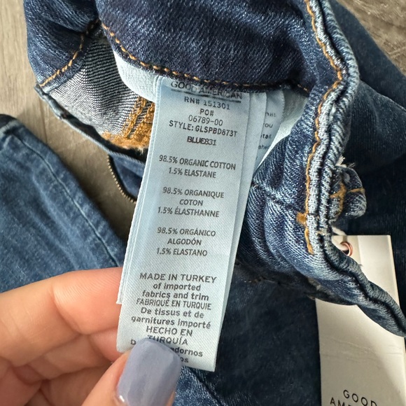 NWT!! Women's Good American Good Legs Ripped Skinny Jeans 29 inseam size 2 - Picture 3 of 7